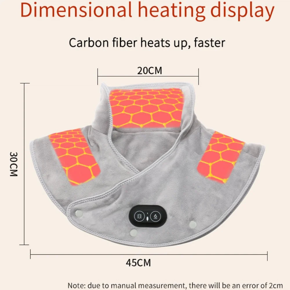 Neck Massager Brace With Electric Heating Shoulder Pad Temperature Control