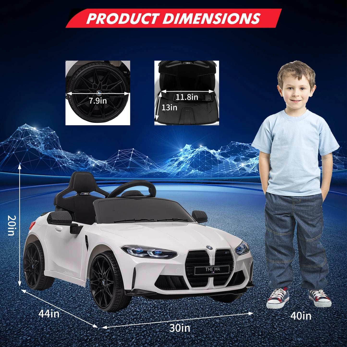 HiMISS Toddler Electric Ride On Car With Remote And Bluetooth