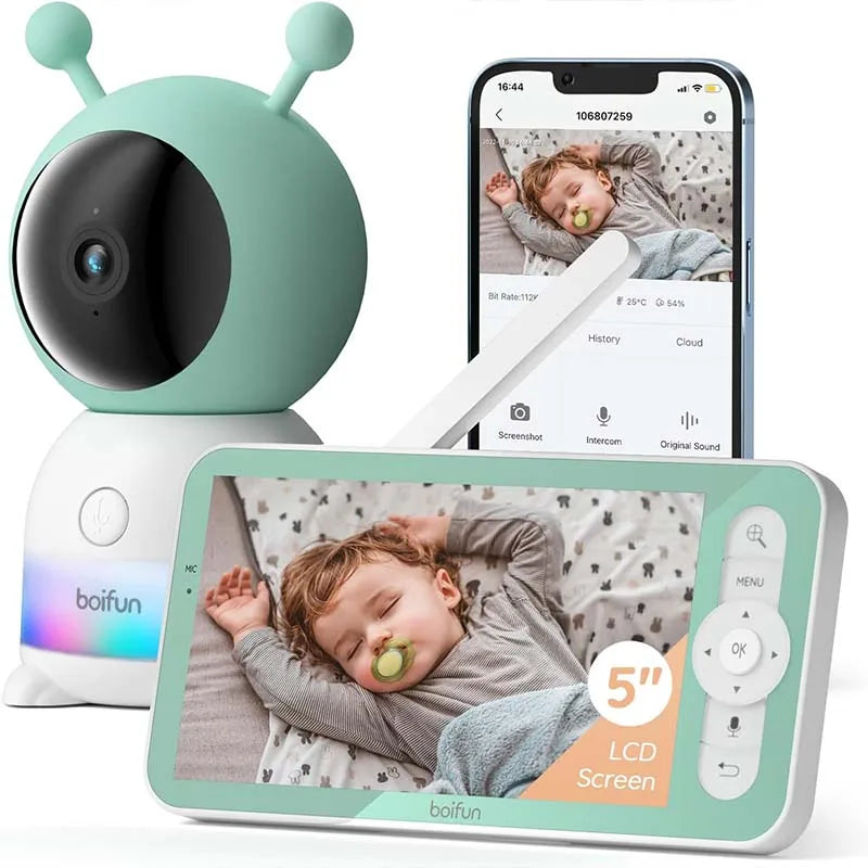 BOIFUN 2K 5 Inch Baby Monitor Camera With App Control
