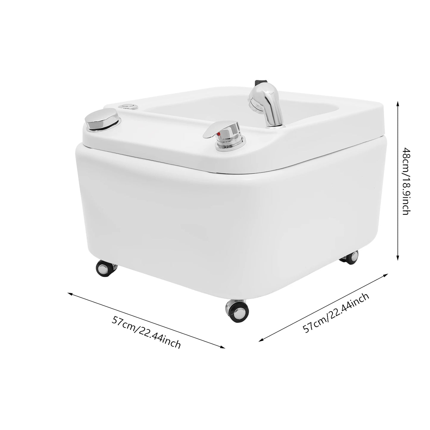 Bymaocar Acrylic Foot Bath Massage LED Light Spa Tub
