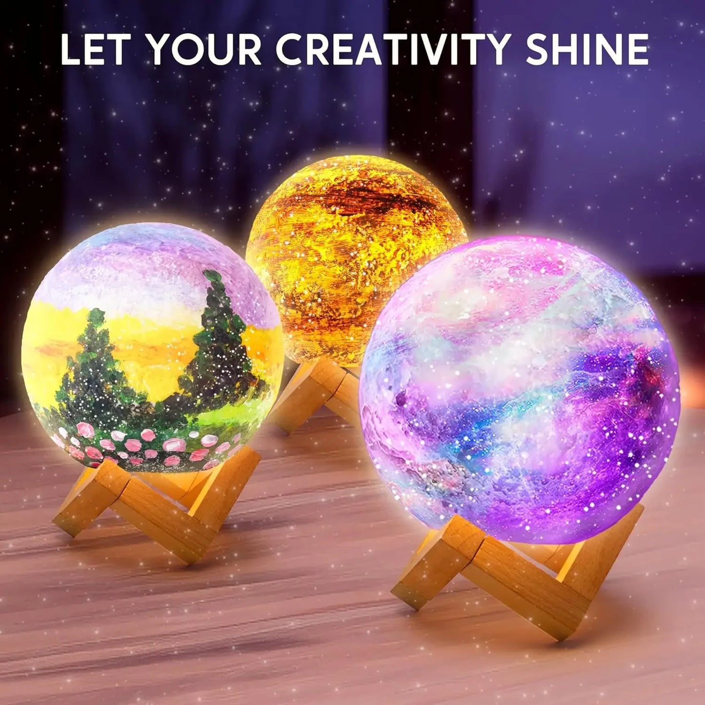 Joyfy DIY 3D Moon Night Light Kit For Kids Galactic