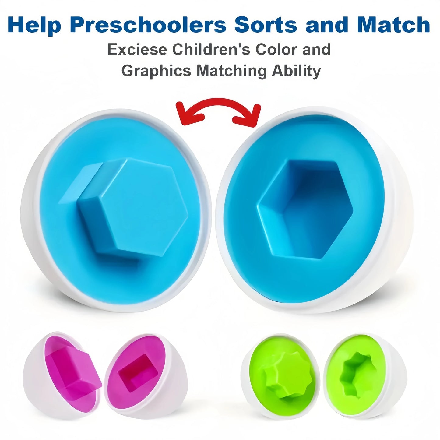 Colorful Egg Shaped Puzzle Toys For Color And Shape Matching Early Learning