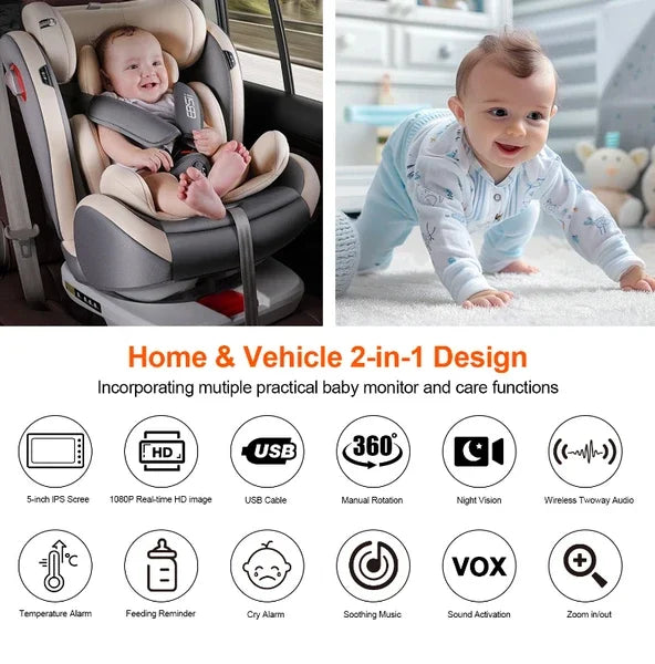 PSABM950 Car Baby Monitor With LCD VOX 2.4GHz Wireless