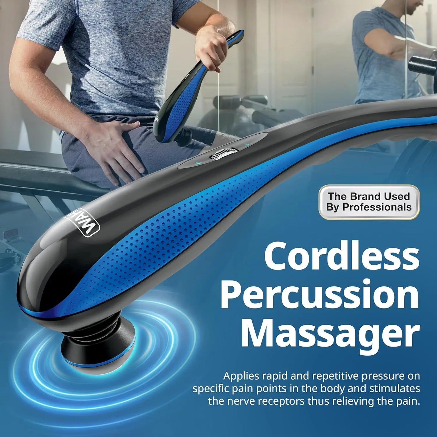 Cordless Deep Tissue Massager For Muscle Relief With Adjustable Speed