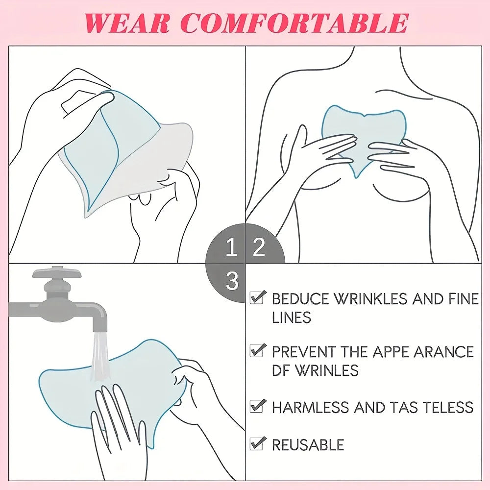 LSHOW Reusable Anti Wrinkle Chest Pad Silicone Patch For Skin Care