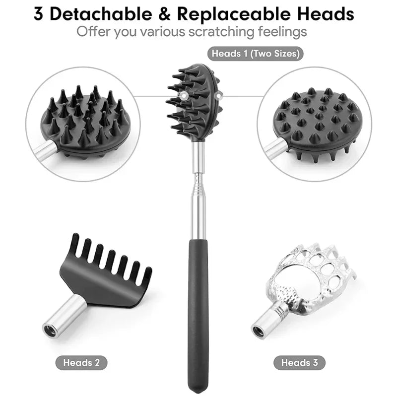Back Scratcher Telescopic Massage Tool Stainless Steel Extendable