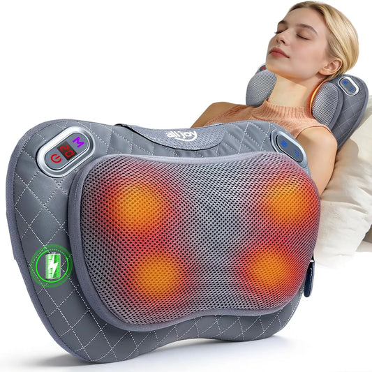 Rechargeable Cordless Shiatsu Massager With Heat For Neck And Back