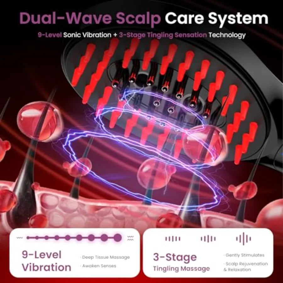 6-In-1 Rechargeable Scalp Massager With Oil Applicator Nano Mist