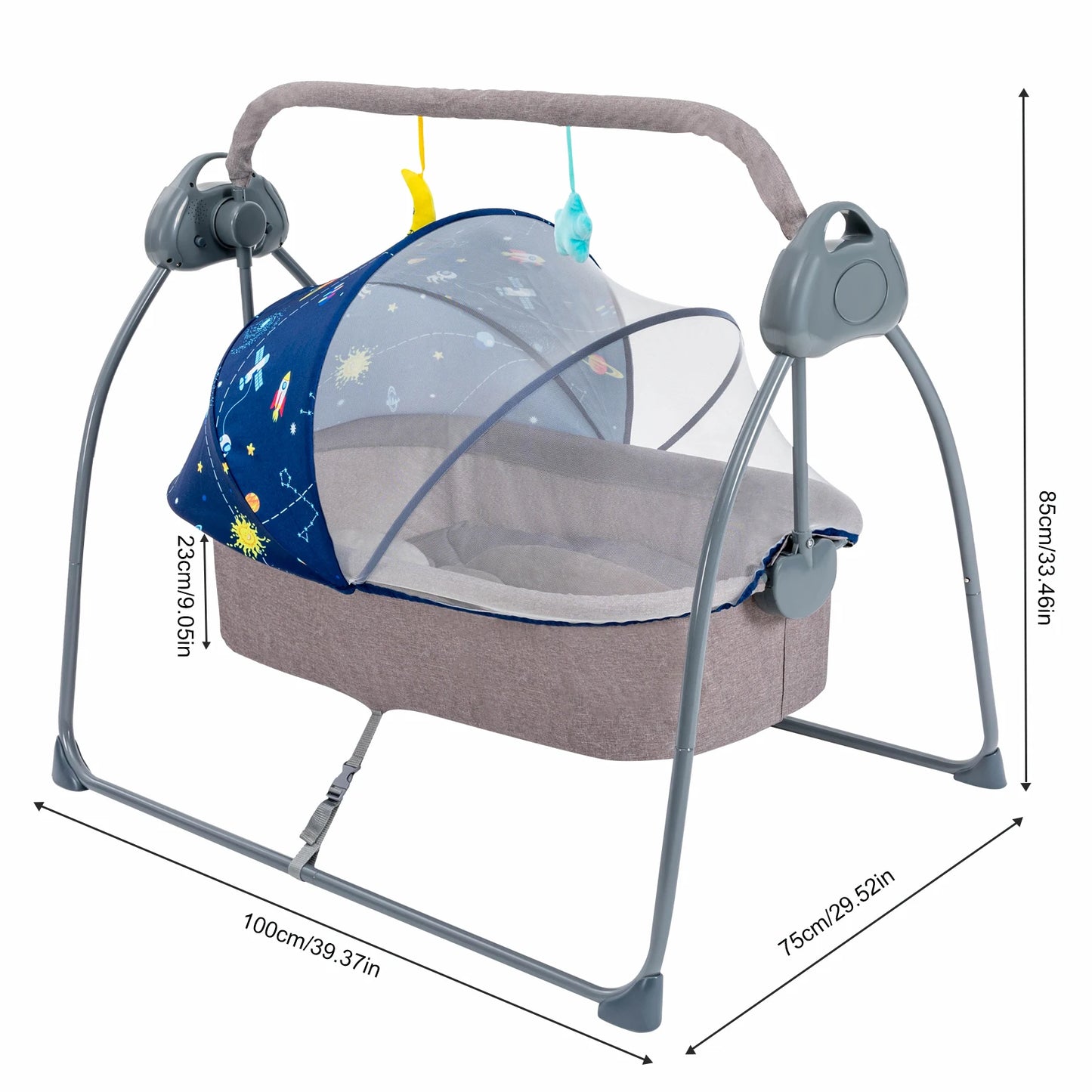 Bymaocar Baby Cradle Swing With Remote Control 5 Speed
