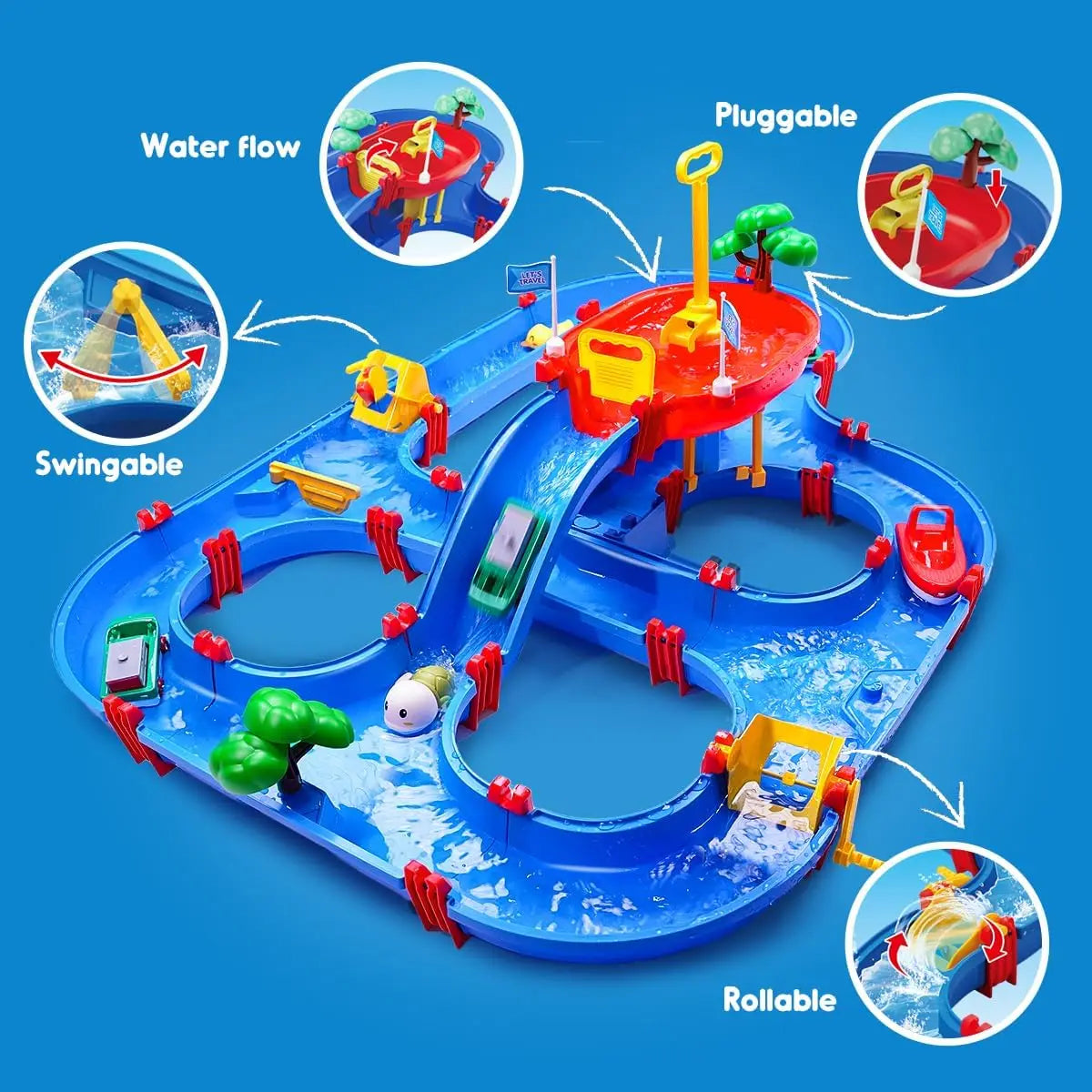 VATOS Two Tier Water Table with Pump for Outdoor Kids