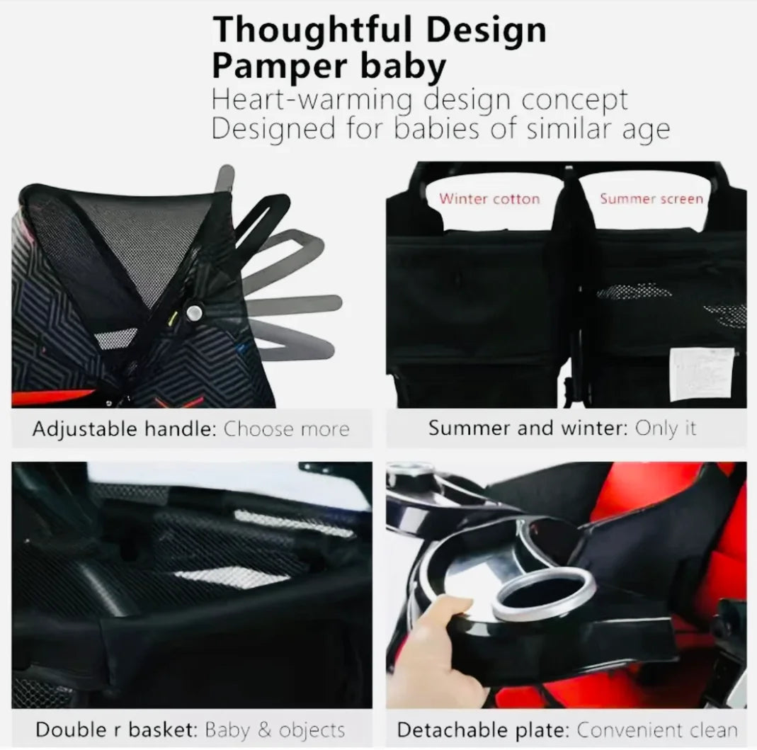 Twin Baby Stroller for 1-2 Year Olds