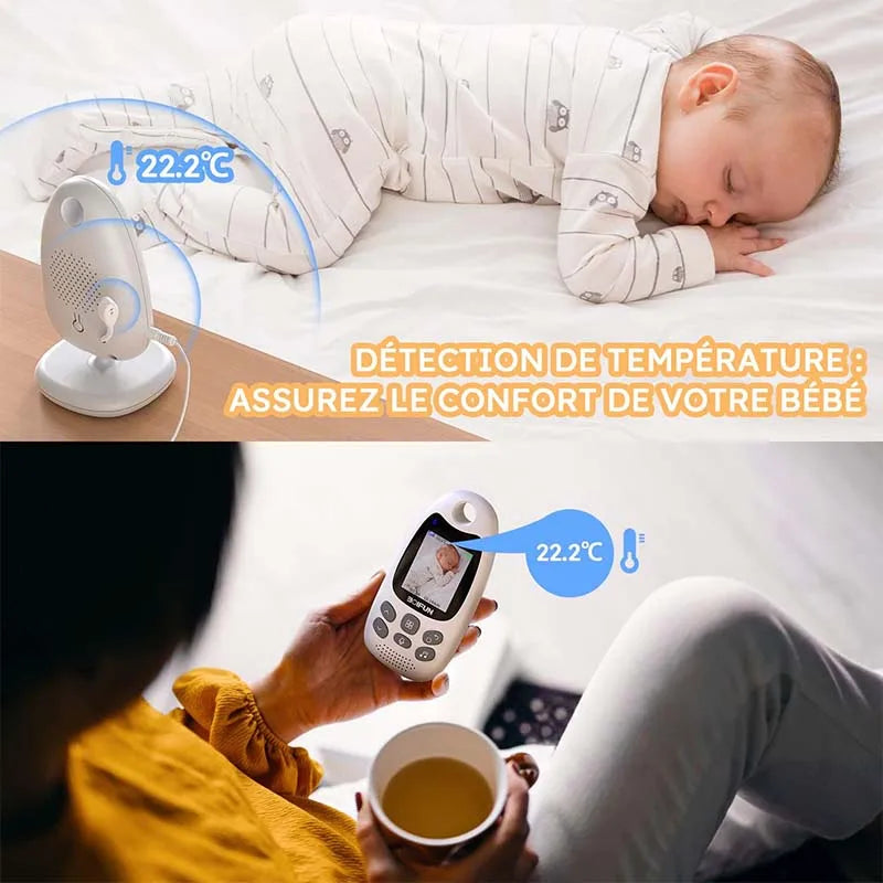 BOIFUN Baby Monitor With Camera 2.4 GHz Temperature Sensor 720p