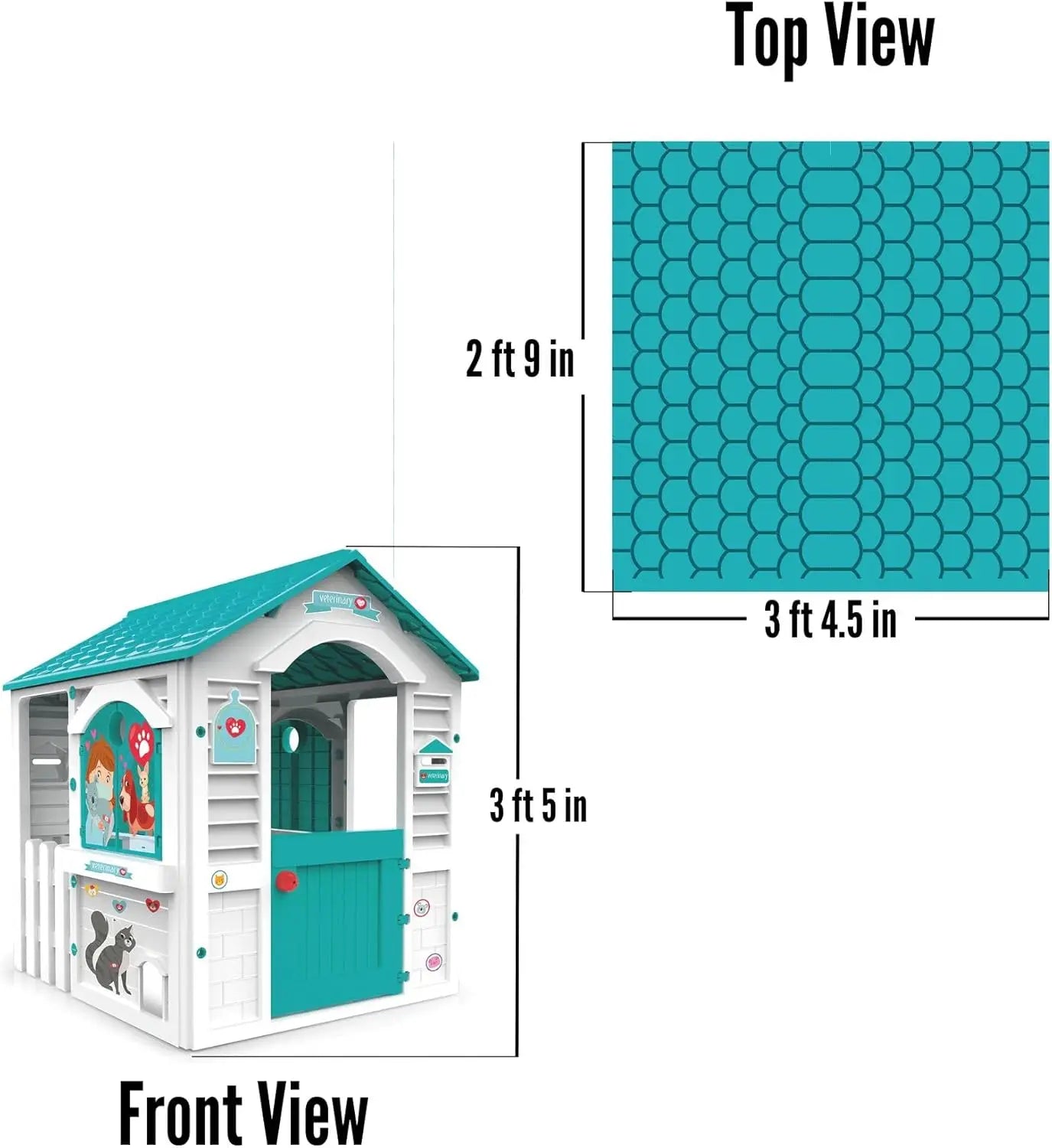 Vet Play House Outdoor Playset For Kids Pretend Veterinary Clinic