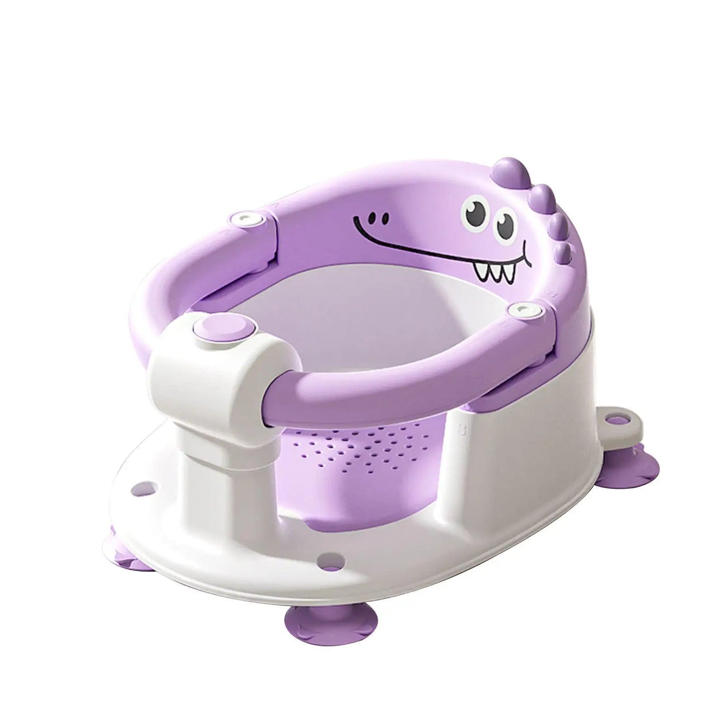 Baby Bath Seat With Non-Slip Suction Cups Dinosaur Design Harness