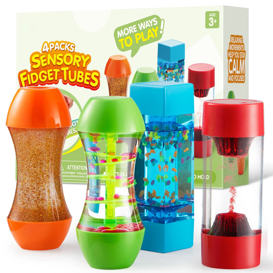 Joyfy Sensory Fidget Tubes Pack for Autism and Speech Therapy