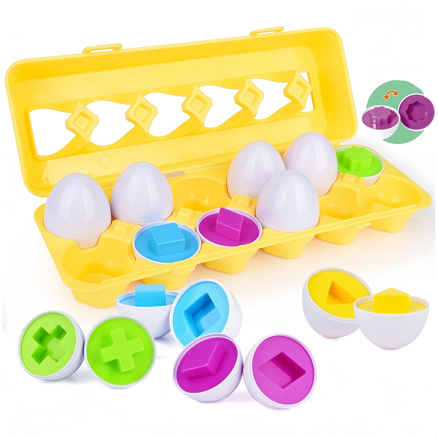 Colorful Egg Shaped Puzzle Toys For Color And Shape Matching Early Learning