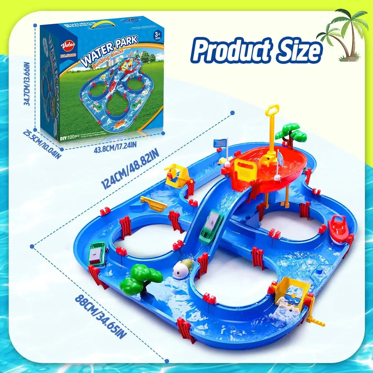 VATOS Two Tier Water Table with Pump for Outdoor Kids