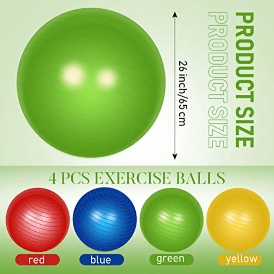 YAO HUI HUANG Yoga Exercise Ball Set Anti Burst Pilates