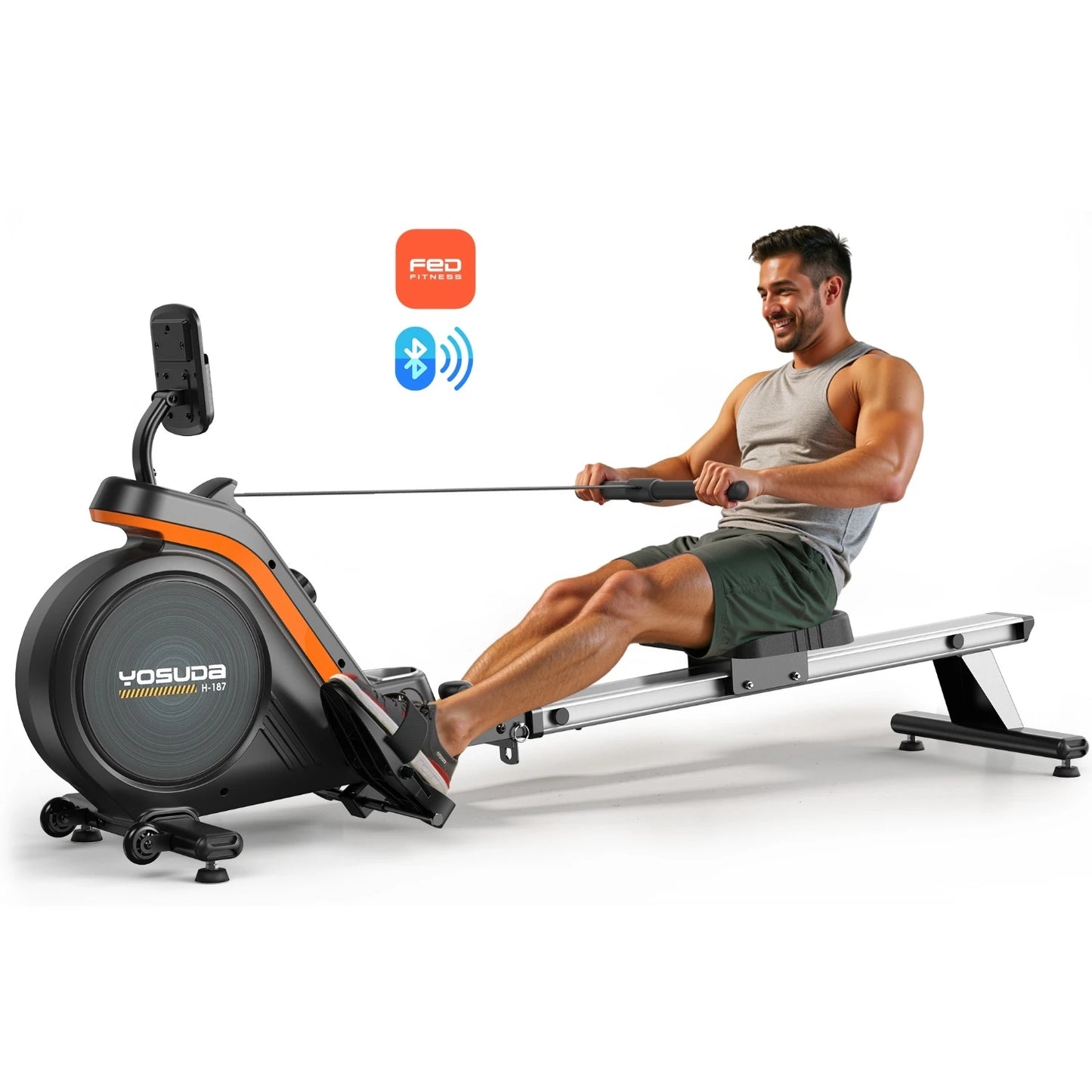 YOSUDA Magnetic Rowing Machine Foldable With Bluetooth And App Support