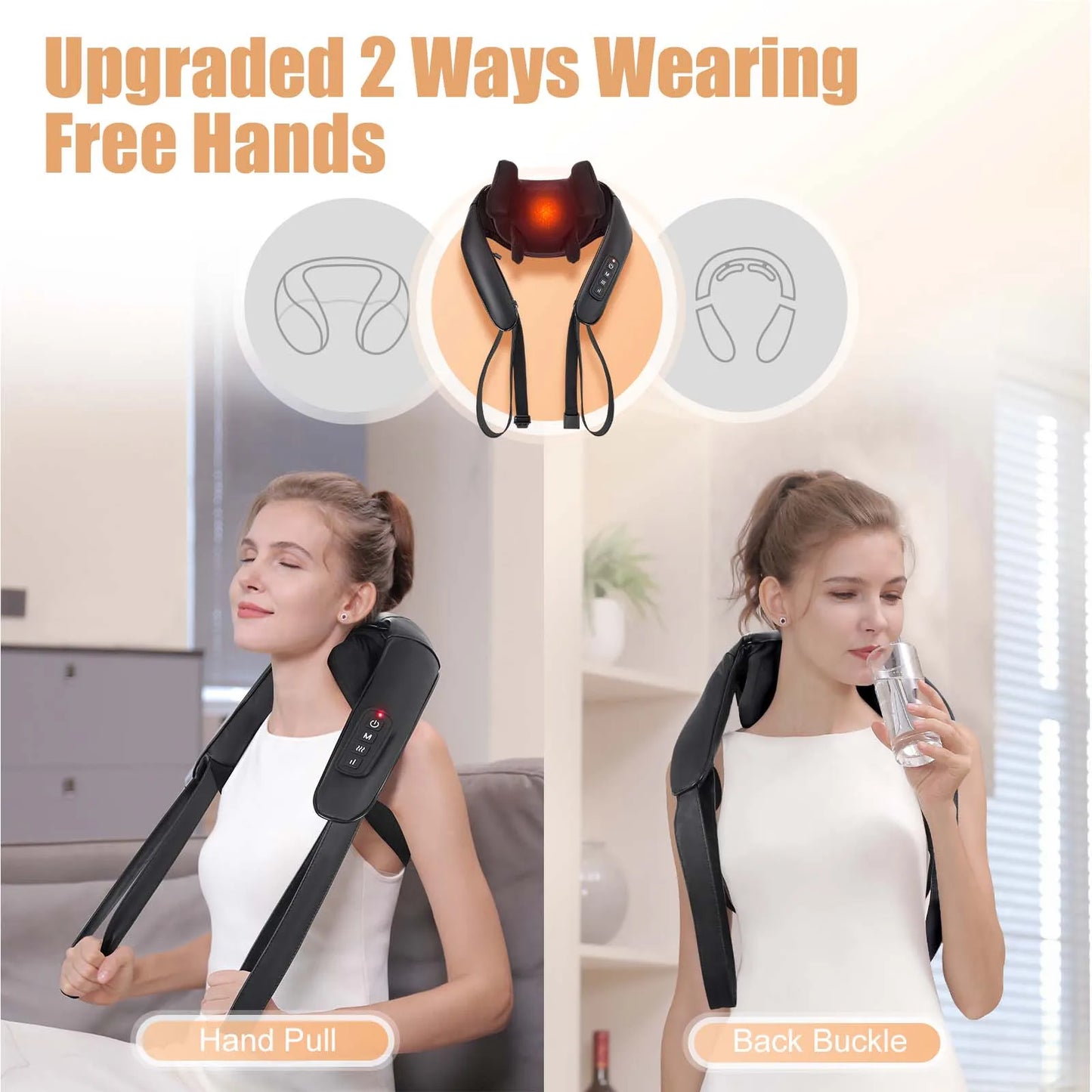 MASGRE Cordless Shiatsu Back And Neck Massager With Heat
