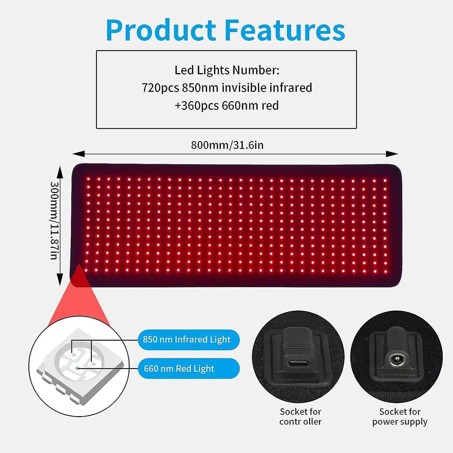 Infrared LED Light Therapy Mat For Full Body Pain Relief